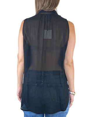 Vicolo - Blusa stondata con fiocco crepe viscosa - NERO
