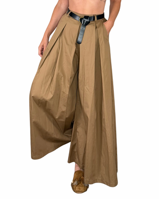 CADì - Gonna pantalone Carola in cotone - CAMMELLO