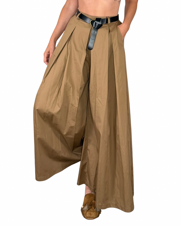 CADì - Gonna pantalone Carola in cotone - CAMMELLO