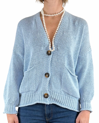 Vicolo - Cardigan in fettuccia - CELESTE