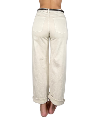 Habiti - Pantalone barrell bull denim - BURRO