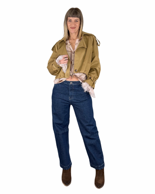 Tensione In - Trench crop canvas - CAMMELLO