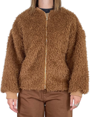 vicolo - bomber teddy - tabacco