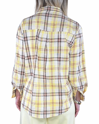 Habiti - Camicia quadri mano garza - GIALLO