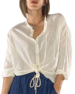 Habiti - Camicia mussola 100% cotone - BURRO