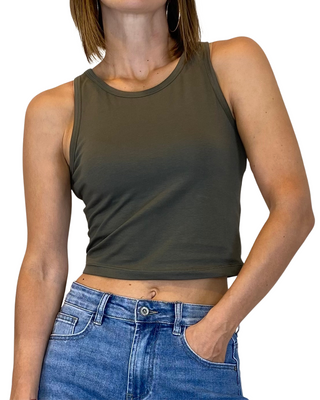 Susy Mix - Top crop - VERDE MILITARE