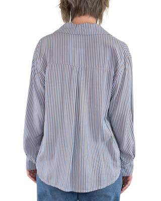 Habiti - Blusa bastoncino in fiocco di viscosa - TABACCO