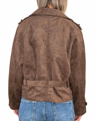 Habiti - Trench corto eco suede - MORO