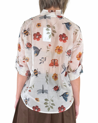 Habiti - Musterhemd aus Tencel - ROT