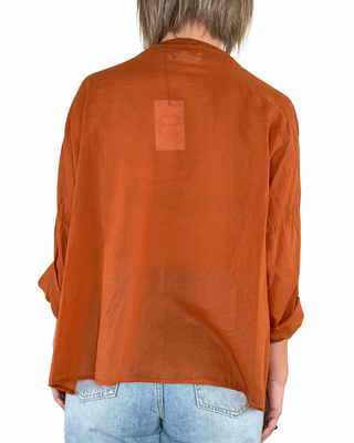 Habiti - Blusa scollo V - MATTONE