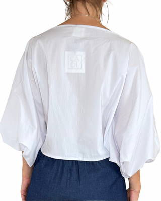 Habiti - Blus Farfalla tinta unita - BIANCO