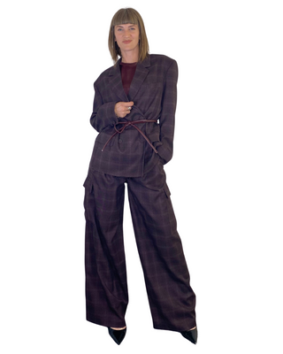 Vicolo - Blazer check doppiopetto - VINO