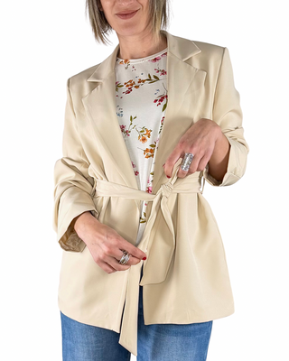 Habiti - Blazer mit Gürtel - BEIGE