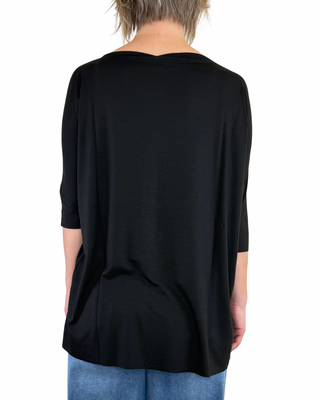 Vicolo - T-shirt over taglio vivo - NERO