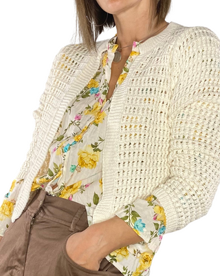 Habiti - Cardigan crochet senza bottoni - ECRU'