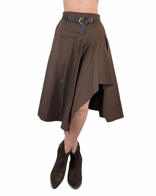 Habiti - Gonna a ruota asimmetrica - MORO