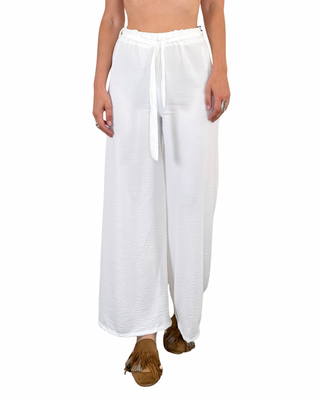 Habiti - Pantalone palazzo fluido - PANNA