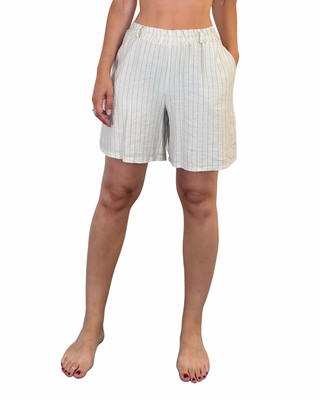 Habiti - Coordinato bermuda gilet gessato - BURRO