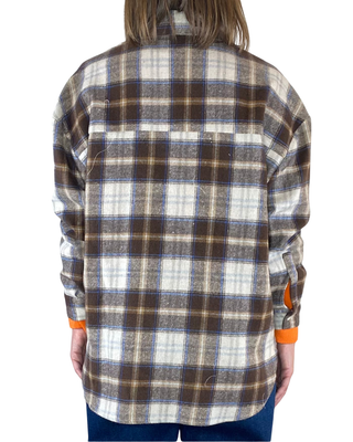 Vicolo - Camicia quadri flanella - MORO