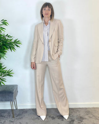 cadì - pantalone dritto poliviscosa - beige