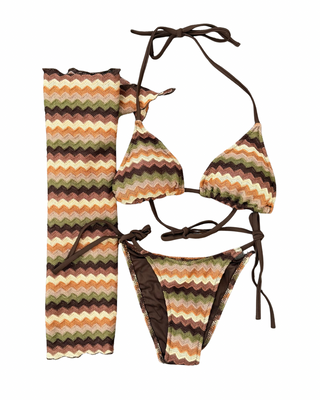 Habiti - Bikini Canarie con pareo - MATTONE