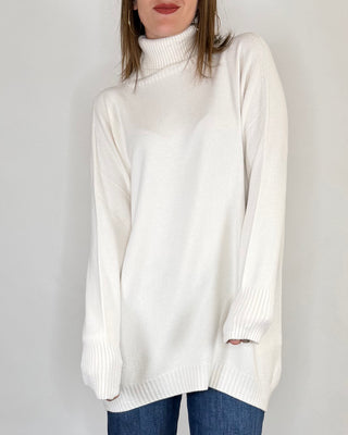 Susy Mix - Maglia collo alto over - PANNA