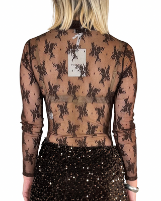 Susy Mix - Camicia body pizzo - MORO