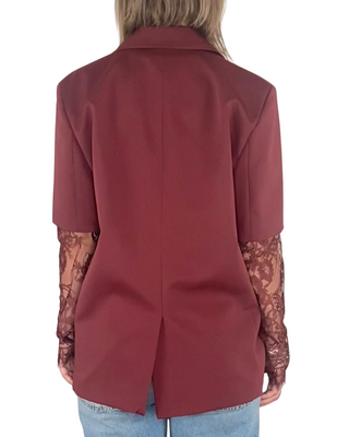 vicolo - blazer m/manica con manica lunga pizzo - bordeaux