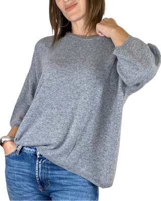 vicolo - maglia a scatola c/maniche 3/4 - grigio
