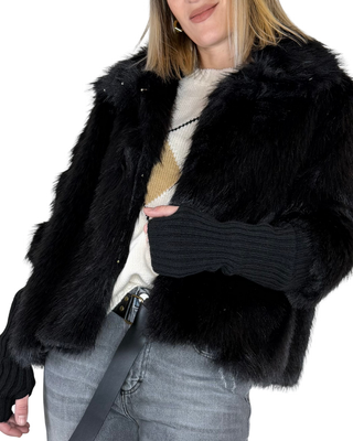 Haveone - Ecopelliccia manicotti - NERO