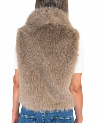 Habiti - Gilet in ecopelliccia - FANGO