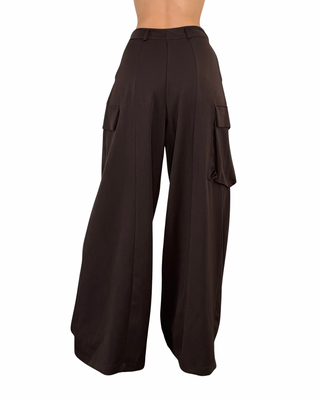 Habiti - Pantalone ampio cargo - MORO