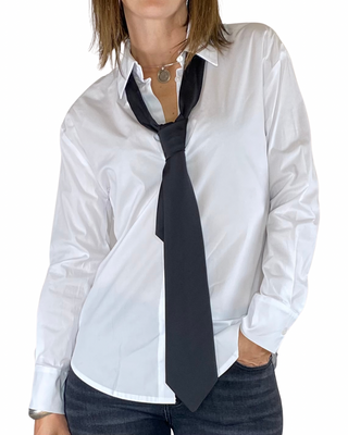 Tensione In - Camicia slim con cravatta - BIANCO