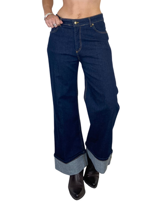 susy star - jeans dritto c/risvolto - jeans scuro
