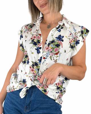 Habiti - Camicia Brigitte in fiocco di viscosa - BLU