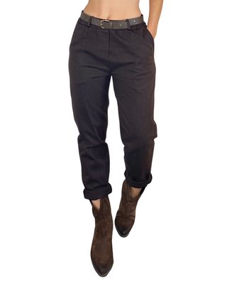 Motel - Pantalone bull denim boyfriend - MORO
