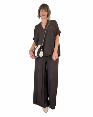 CADì - Coordinato in tencel e lino - MORO