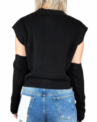 Susy Mix - Gilet con manicotti - NERO