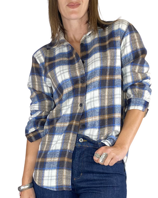 Habiti - Camicia quadri flanella - PANNA