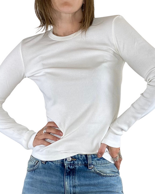 vicolo - t-shirt costine m/lunga - panna