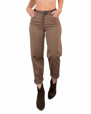 Habiti - Pantalone barrell Hanna - TABACCO