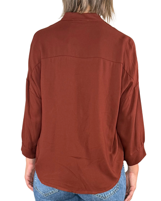 Habiti - Camicia fiocco di viscosa - MATTONE