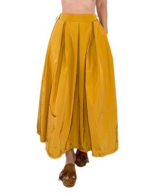 CADì - Gonna lunga effetto taffetà - SENAPE