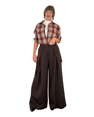 Habiti - Pantalone ampio cargo - MORO