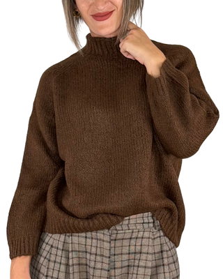 Habiti - Maglione a lupetto - CIOCCOLATO