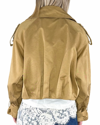 Tensione In - Trench crop canvas - CAMMELLO