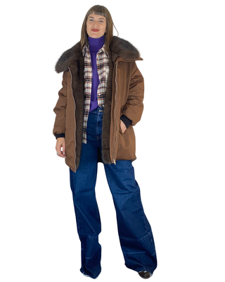 Susy Mix - Camicia scozzese flanella - BURRO