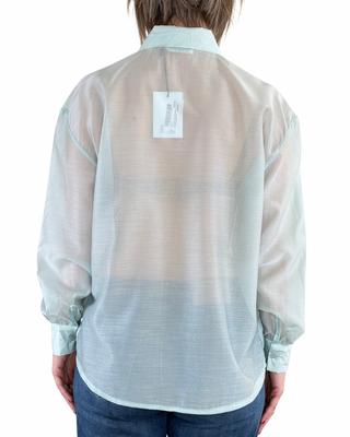 Habiti - Tencel Shirt with Ruching - MINT GREEN