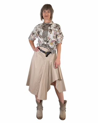 Habiti - Regular T-Shirt mit Streifen aus Viskose - MOCHA