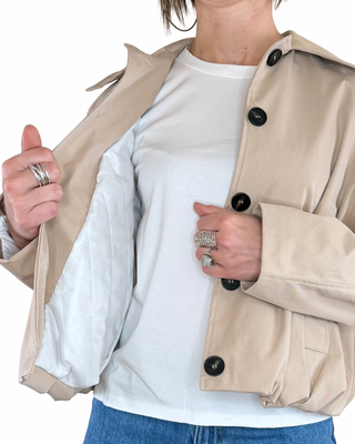 Habiti - Trench corto leggermente imbottito - BEIGE